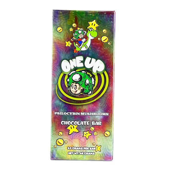 One Up Milk Chocolate Magic Mushroom Bar Front 3500MG