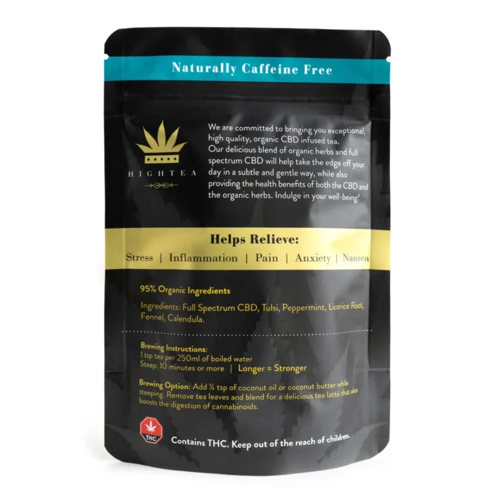 High Tea CBD Tranquility Tea 100 mg CBD back