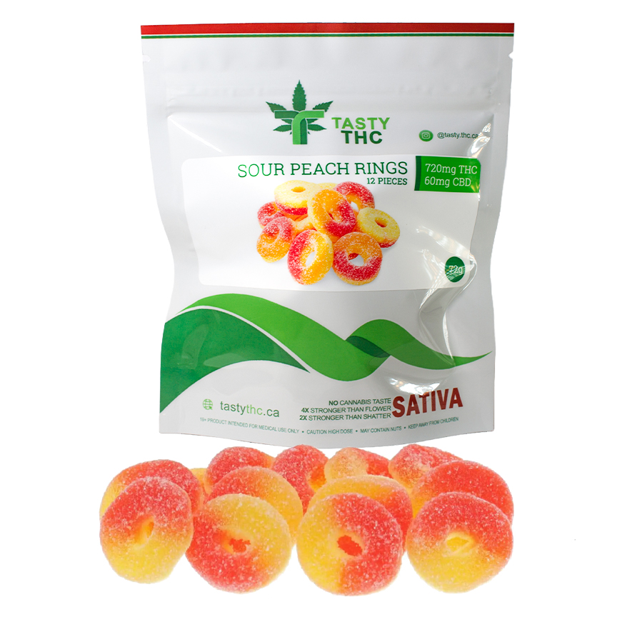 Tasty THC Sour Peach Rings Sativa