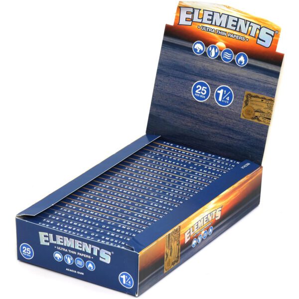 ELEMENTS 1 1/4 SLIM ULTRA THIN RICE ROLLING PAPERS BOX