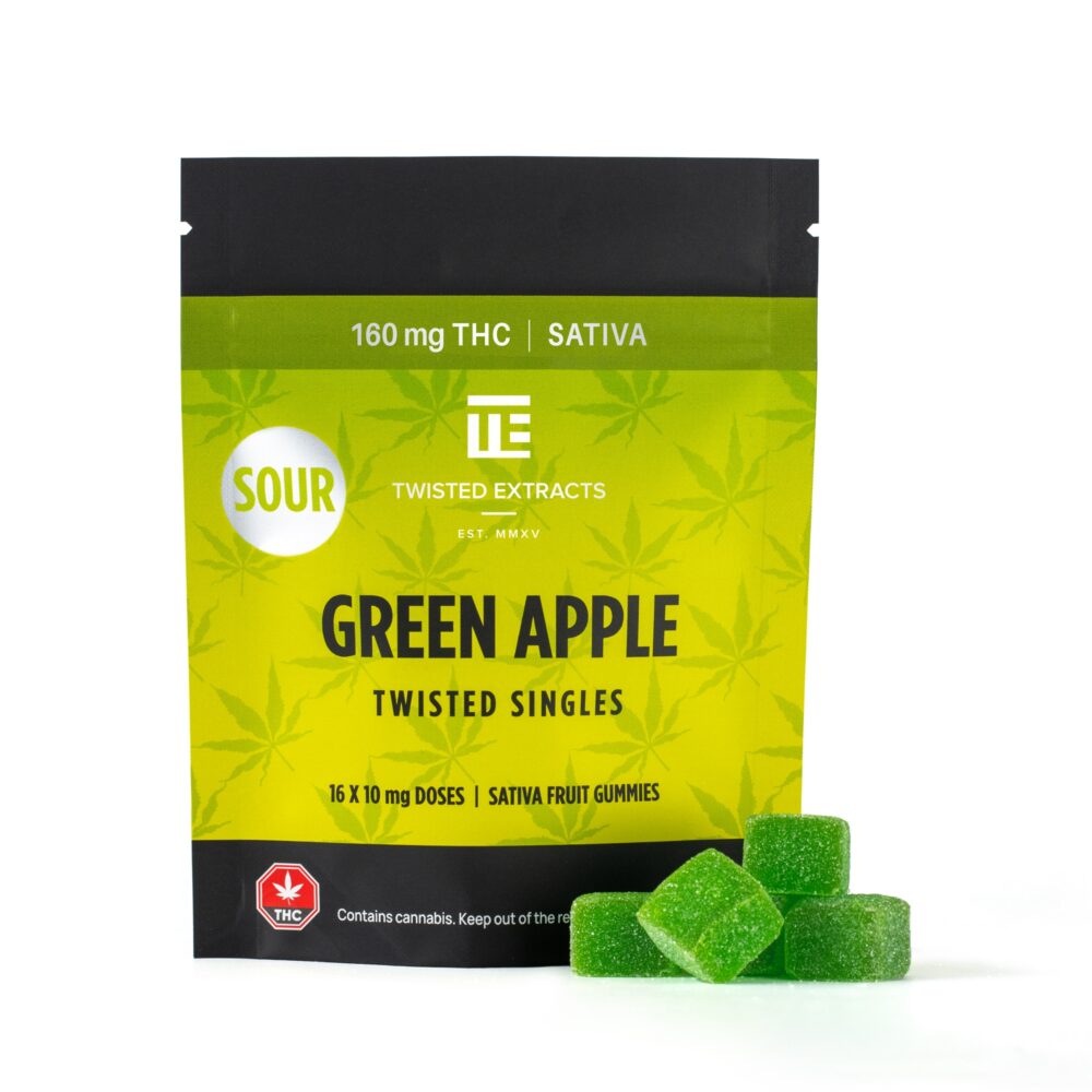 Twisted Extracts – Twisted Singles Sour Green Apple - Sativa (160mg THC)
