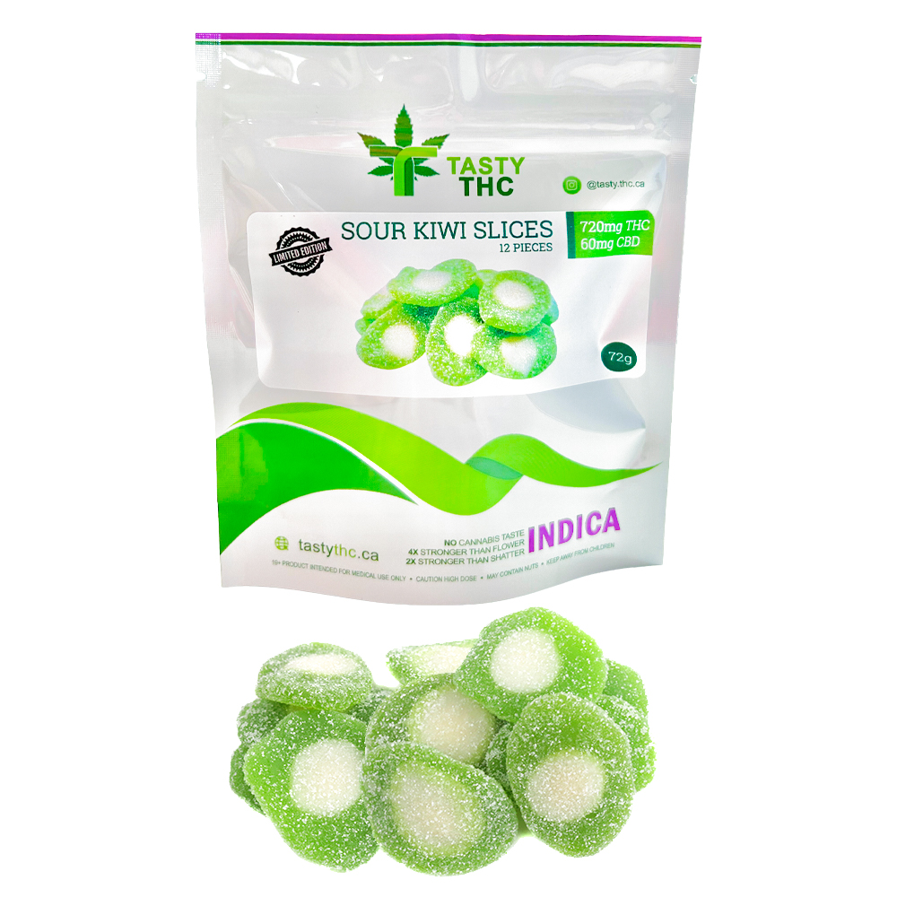 Sour Kiwi Slices (720mg THC/60mg CBD)