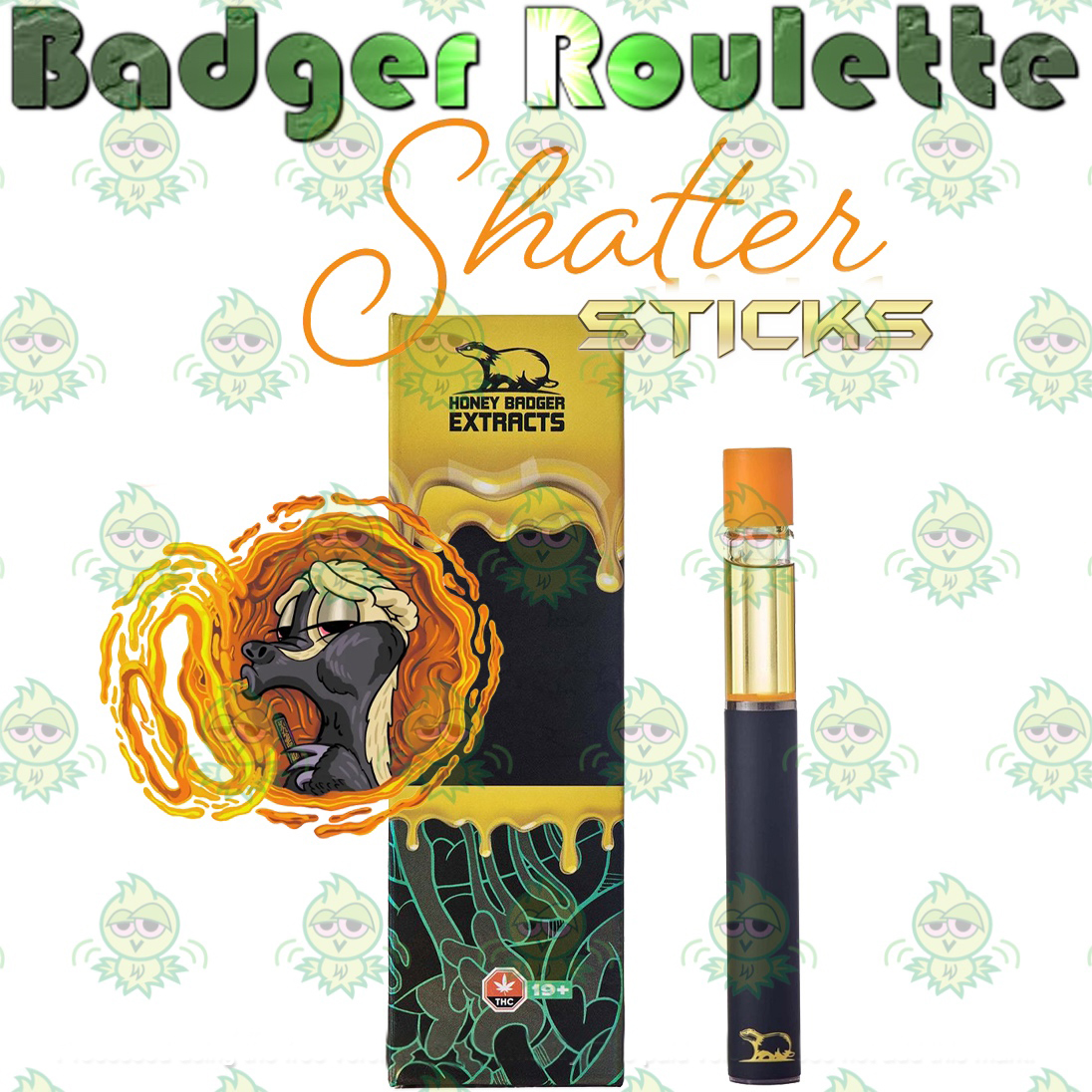 Badger Roulette - Shatter Stick THC Vape (Random Flavour!)