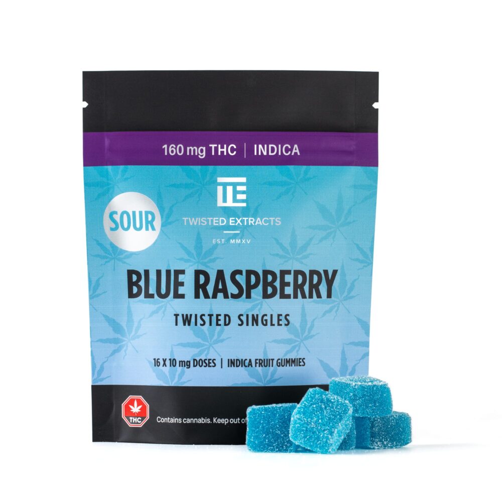 Twisted Extracts – Twisted Singles Sour Blue Raspberry - Indica (160mg THC)