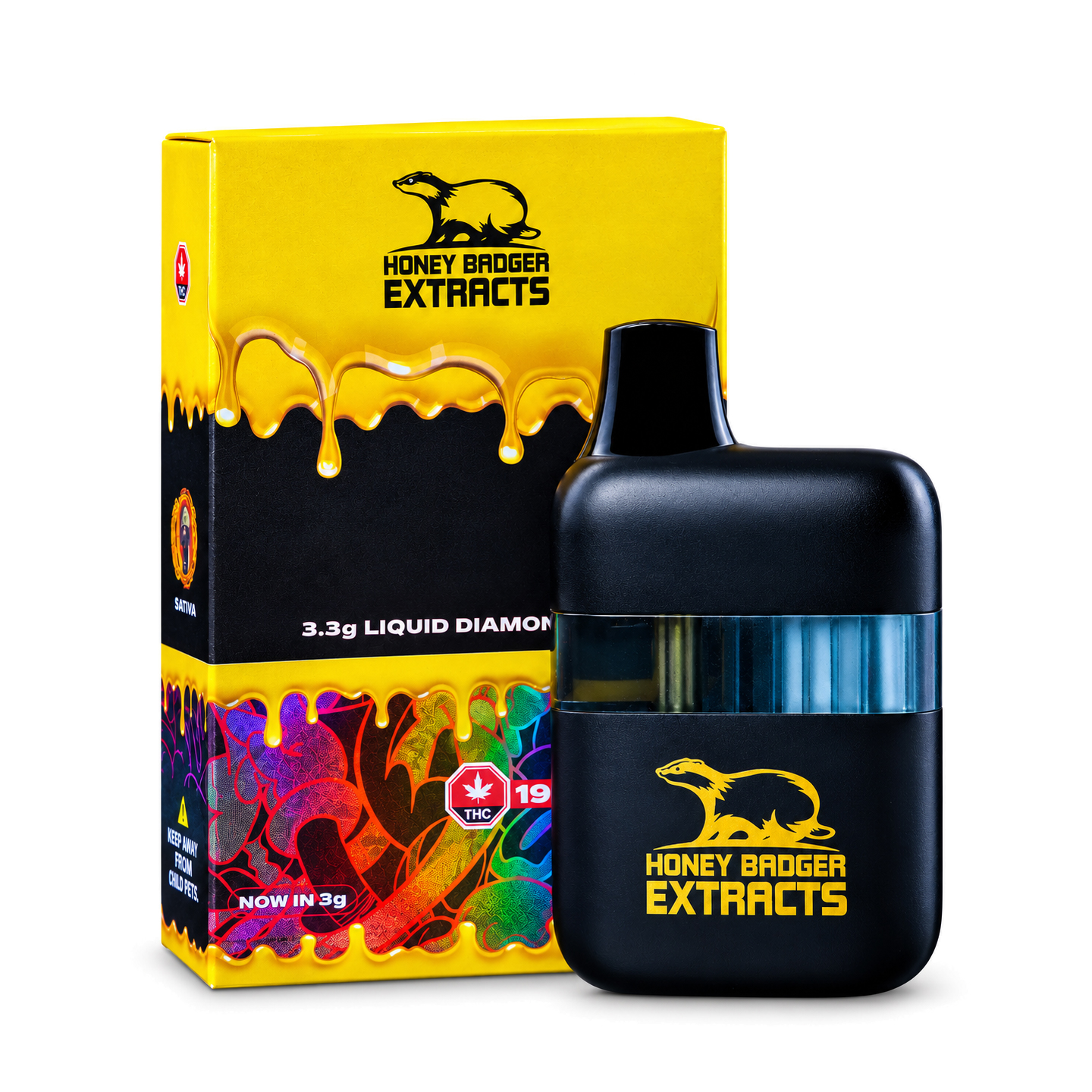 HONEY BADGER - LIQUID DIAMOND 3G VAPE (2 FOR $100)